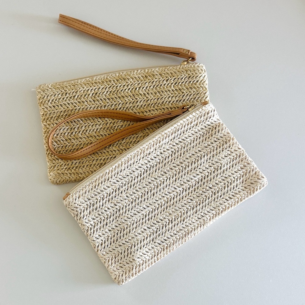 Woven Tan Clutch Set